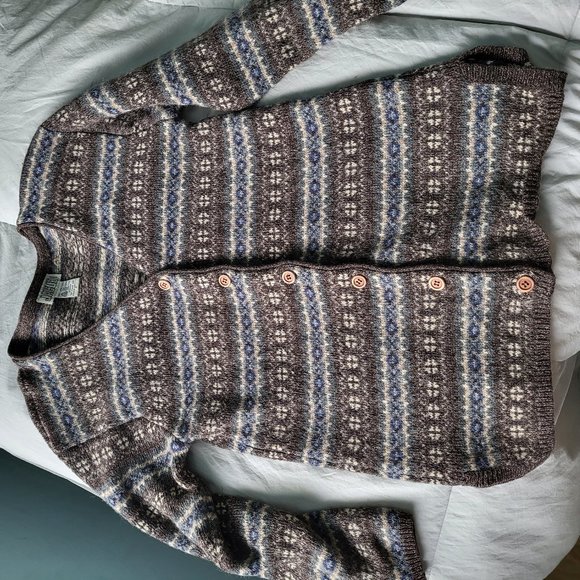Jacob  virgin wool v-neck button up sweater - Picture 1 of 5